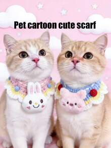 1 可爱宠物项圈；宠物针织项圈；猫咪围兜；狗狗围裙；宠物配饰；宠物用品 - 彩色 - 查看 1