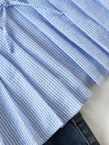 Elamini Spring New Arrival Women's Camisole Top With Bow Tie, Striped V-Neck, Slim Fit, Spaghetti Strap - Multicolor - View 4