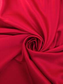 Cravure Plus Size Women's Bright Red Batwing Sleeve Tie Neck Date Dress - Red - View 8