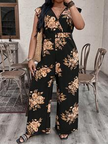 EMERY ROSE 优雅休闲的夏季连体裤，采用大梭织面料制成 - 黑色 - 查看 6