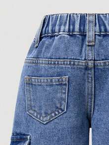 男婴复古水洗休闲工装牛仔裤 - 中等水洗藍 - 查看 4