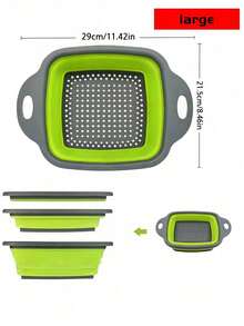 一体式可折叠砧板套装 - 可折叠洗碗机适用，带内置果蔬滤网和防滑底座的备餐碗 - 8.5夸脱厨房水槽架 - 节省空间设计，适合房车、公寓和露营旅行