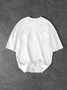 Manfinity LEGND Men's Casual Floral & Letter Print T-Shirt, Summer Men Shirts Streetwear Men Tshirt White With Red Design Flower Tshirt Men Cherry Blossom Shirt Japanese Tshirt - White - View 2