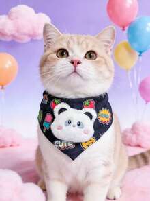 PETSIN 1 Cute Pet Collar; Pet Knitting Collar; Cat Bib; Dog Apron; Pet Accessory; Pet Supplies - Multicolor - View 3