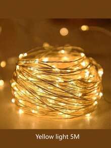 1串彩灯，电池供电（不含电池），适用于卧室、花园、派对、婚礼、房间装饰、婚礼装饰、圣诞节装饰、童话灯饰、庭院树、圣诞节、婚礼派对装饰，铜线灯。 - 彩色 - 查看 16