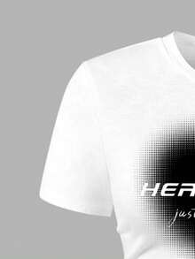 两件套少女爱心印花修身短袖T恤搭配黑色百褶迷你裙，适合春、夏、秋季室内外活动，学院风，黑白撞色，可爱日常穿搭，黑色爱心印花公主百褶裙两件套，街头风。 - 白色 - 查看 4