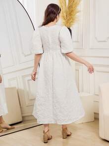 一件闪亮粉色魅力连衣裙，适合少女穿着，包含亮片、蓬松裙摆和精致的公主细节，适合派对和庆祝场合。 - 白色 - 查看 2