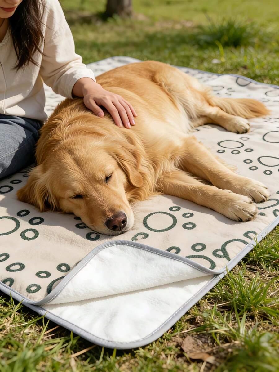 1件装舒适法兰绒宠物毯，带爪印图案 - 柔软保暖的狗狗床垫，适用于小型、中型犬和幼犬，可用作狗笼、沙发床或沙发垫，是送给宠物爱好者的圣诞礼物。 - 淺灰色 - 查看 1