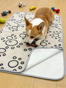 1件装舒适法兰绒宠物毯，带爪印图案 - 柔软保暖的狗狗床垫，适用于小型、中型犬和幼犬，可用作狗笼、沙发床或沙发垫，是送给宠物爱好者的圣诞礼物。 - 淺灰色 - 查看 2