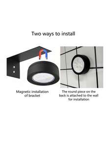1个LED三色壁灯，3节AA电池供电，带遥控器、定时调光、磁吸式海报灯，适用于卧室画廊墙装饰灯 - 彩色 - 查看 9