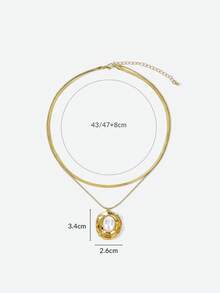 Opalesca Women's Fashion Faux Pearl Pendant Necklace, Suitable For Daily Wear,Outfits,Old Money,Beaded,Wedding/Bridal Accessories,Fairycore/Fairy,Pearl,For Mom/Women/Girl/Mother,Elegant,Premium,Classy,Crystals,Valentine's Day,Gift - Mix Colors - View 6