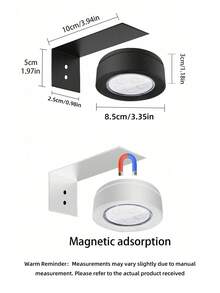 1个LED三色壁灯，3节AA电池供电，带遥控器、定时调光、磁吸式海报灯，适用于卧室画廊墙装饰灯 - 彩色 - 查看 8