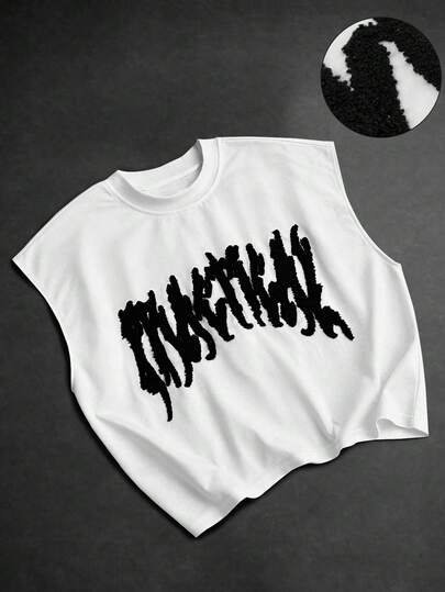 PAVTROS 男士圆领字母印花休闲百搭日常背心