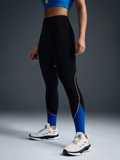 Powerista Hög midja med kontrasterande passpoaler och formande sportleggings