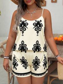 EMERY ROSE 大码女式无袖吊带背心和宽松短裤休闲度假两件套 女式两件套夏季服装 女式两件套短裤套装 女式短裤套装 女式度假短裤套装 女式夏季两件套 女式两件套夏季服装 女式两件套短裤套装 女式短裤套装 - 杏色 - 查看 4