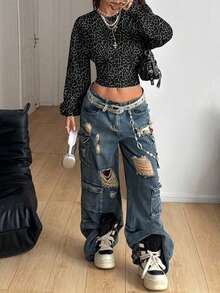 Coolane 女士休闲简约豹纹卫衣 - 彩色 - 查看 4