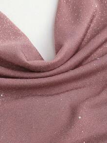 SHEIN PETITE 女士亮片金属针织露背吊带短款背心，性感紧身露背背心 - 西瓜粉 - 查看 4