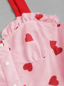 Sweetra Women's Simple Heart Printed Daily Dress Mini Short Women Outfit - Watermelon Pink - View 5
