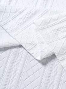 Manfinity CasualCool Áo polo nam tay ngắn màu trơn, chất liệu có họa tiết, kiểu dáng thường ngày, thích hợp cho mùa hè. - trắng - Xem 7