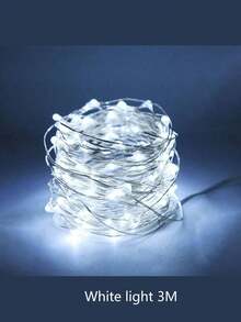 1串彩灯，电池供电（不含电池），适用于卧室、花园、派对、婚礼、房间装饰、婚礼装饰、圣诞节装饰、童话灯饰、庭院树、圣诞节、婚礼派对装饰，铜线灯。 - 彩色 - 查看 18