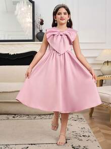 Vestido de princesa con lentejuelas doradas para niñas, falda esponjosa con detalles de lentejuelas, estilo de vestido de fiesta para niñas adecuado para banquetes y ceremonias de otoño/invierno - Rosa - Ver 4