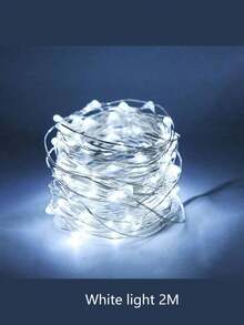 1串彩灯，电池供电（不含电池），适用于卧室、花园、派对、婚礼、房间装饰、婚礼装饰、圣诞节装饰、童话灯饰、庭院树、圣诞节、婚礼派对装饰，铜线灯。 - 彩色 - 查看 19