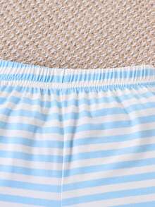 SHEIN Playful Pals 3件套男婴可爱恐龙印花套装，春夏款 - 藍色 - 查看 3