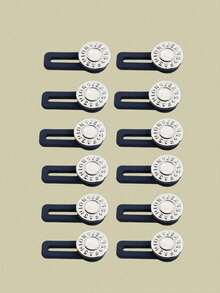 6 Pcs/12 Pcs Pants Waist Extension Buckles, Jeans Waist Adjustable Tower Buckles, No-Sew Buttons, Stretch Waist Extension Buckles, Waist Enlargement Buckles, Pants Waist Extension Buckles, Jeans Buckles, Adjustable Buttons, Jeans Wear, Retro Elements Waist Extension Buckles, Bohemian Style, Handmade Crafts, Sewing Accessories - Multicolor - View 8