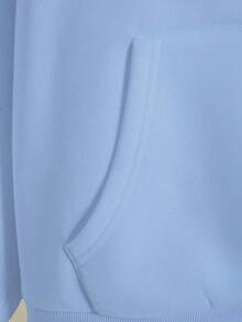 Franclia 女士连帽拉链卫衣，字母印花图案，休闲外套，适合教师、返校、毕业、日常穿着、冬季外套，时尚百搭；女士连帽长袖卫衣 - 淺藍色 - 查看 3