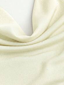 SHEIN PETITE 女士亮片金属针织露背吊带短款背心，性感紧身露背背心 - 淡黃色 - 查看 4