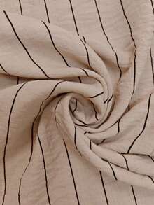 Linhara 大码休闲百搭条纹裤 - 杏色 - 查看 4