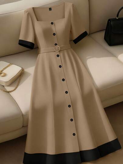 GlowEve CURVE Plus-Size Woven Printed Summer Women's Dress