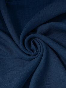 EMERY ROSE Gaun Pendek Wanita Ukuran Plus yang Lucu, Warna Biru Tua, Terbuat dari Kain Tenun, dengan Hem Bergelombang dan Simpul Pita di Bagian Belakang - Navy Blue - View 4