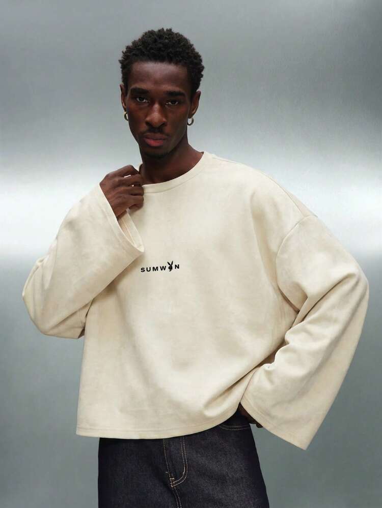 PLAYBOY X SUMWON Maglia girocollo oversize a maniche lunghe con stampa scritta