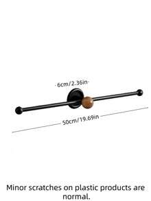 Cirelle Giá treo tường - Chất liệu kim loại đen phối gỗ, thiết kế để đựng khăn tắm và trang sức, không cần khoan, tiết kiệm không gian, lý tưởng cho phòng tắm và lối vào. - Nhiều màu - Xem 7