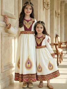 SHEIN 女童圆领休闲连衣裙 - 白色 - 查看 11