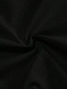 Manfinity Joysei Men's Casual Solid Color Cartoon Letter Embossed T-Shirt, Summer - Black - View 5