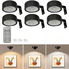 1个LED三色壁灯，3节AA电池供电，带遥控器、定时调光、磁吸式海报灯，适用于卧室画廊墙装饰灯 - 彩色 - 查看 12