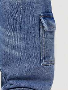 男婴复古水洗休闲工装牛仔裤 - 中等水洗藍 - 查看 7