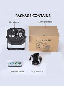 Đèn trang trí tiệc Mslitely DJ Disco Ball với cáp USB và chức năng chiếu hình ảnh theo nhạc, đèn nhấp nháy màu RGB, thân đèn ABS nguyên khối, thích hợp cho các bữa tiệc trong nhà, khiêu vũ, sinh nhật, lễ hội, quán bar, karaoke, Giáng sinh, đám cưới, biểu diễn, câu lạc bộ. - màu đen - Xem 11