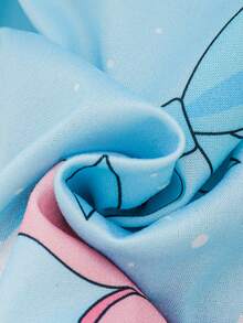 Bộ đồ ngủ cho bé gái tuổi teen, họa tiết bướm, kiểu dáng tươi tắn, áo cardigan tay ngắn + quần short, áo cardigan cổ bẻ + quần short, đồ ngủ thoải mái phù hợp cho mặc thường ngày, mùa hè. - Màu xanh lam - Xem 9