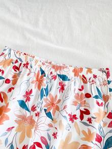 Vintaside Kids Girls' Sleeveless Elegant Camisole Top And Casual Digital Printed Pants Set, Suitable For Spring/Summer Outings, Vacations Or Daily Casual Wear