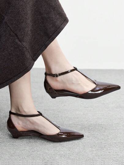 CUCCOO BIZCHIC Zapatos de tacón bajo con punta afilada y tira trasera para mujer, minimalistas, elegantes y versátiles para uso casual y de oficina, adecuados para primavera/otoño