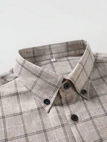 Manfinity CasualCool 男士梭织格纹商务长袖衬衫，秋季款