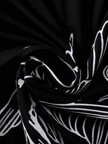 ROMWE MEN Street Life Camiseta de manga corta con estampado para hombres, adecuada para uso diario en primavera/verano - Negro - Ver 5