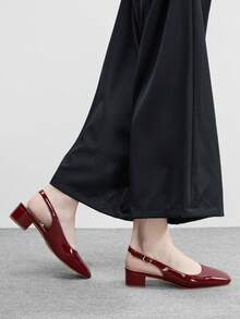 CUCCOO BIZCHIC Damen Spitze Zehen Schnallen Design Mode Alltags Slip-On High Heel Sandalen - Bordeaux - Übersicht 5