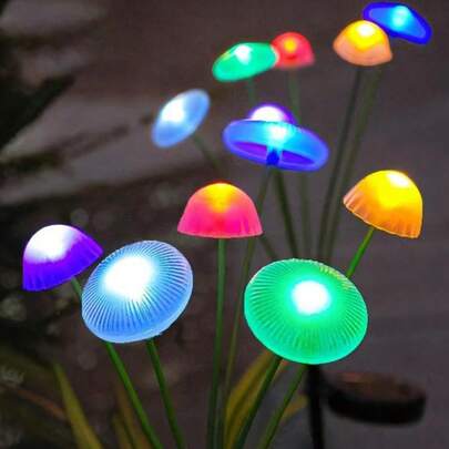 1-Piece Solar-Powered Silicone Jellyfish Lamp, Garden Decorative Light, Solar-Powered, Suitable For Lawns, Balconies, Outdoor Areas, Patios, Cabins, Camping, And Vacation Environments. [Solar]