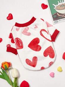 PETSIN 1 Pc Pet Cat & Dog Universal Warm Plaid Heart Print Sweatshirt, - Multicolor - View 5