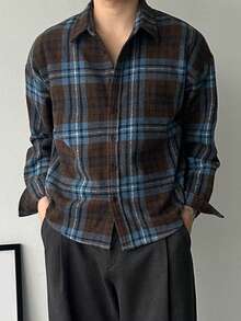 DAZY 春季休闲通勤格子男士衬衫式外套 - 彩色 - 查看 8