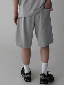 DAZY Men's Grey Letter Embroidered Polo Shirt With Matching Polo Shirt Set, Summer - Grey - View 2